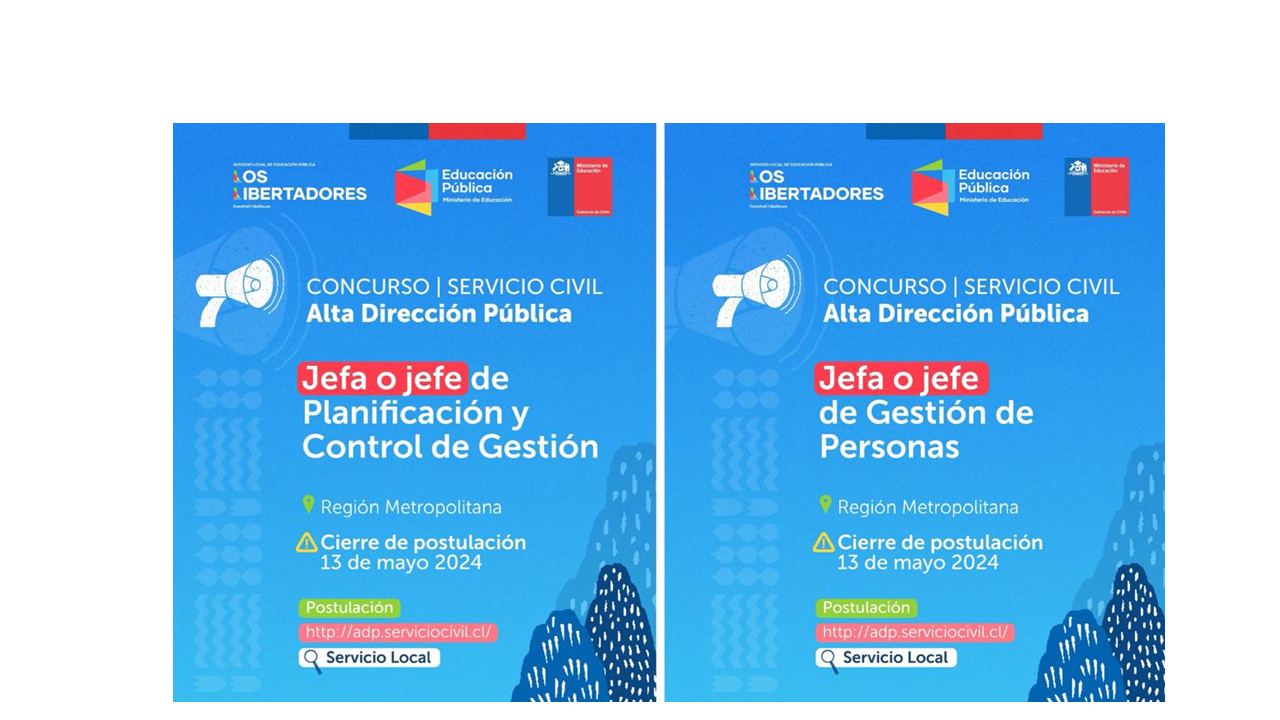 El Servicio Local de Educación Pública Los Libertadores abrió concurso para sumar dos jefaturas  